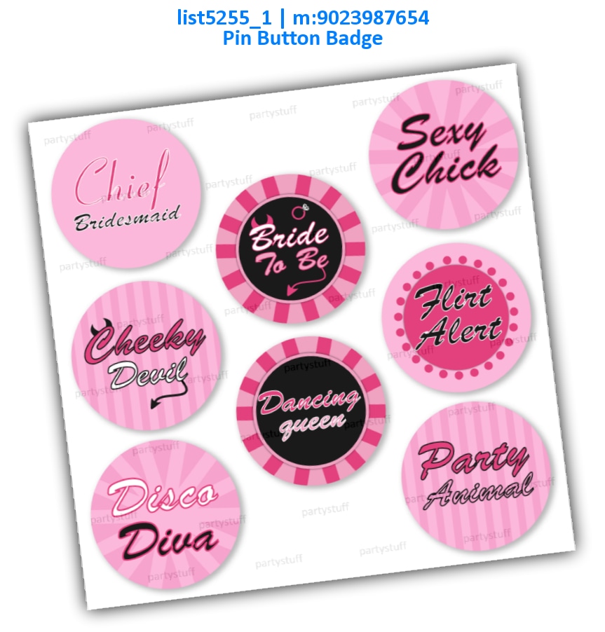 Bridesmaid Pink Badges | Item list5255_1 Item Accessory