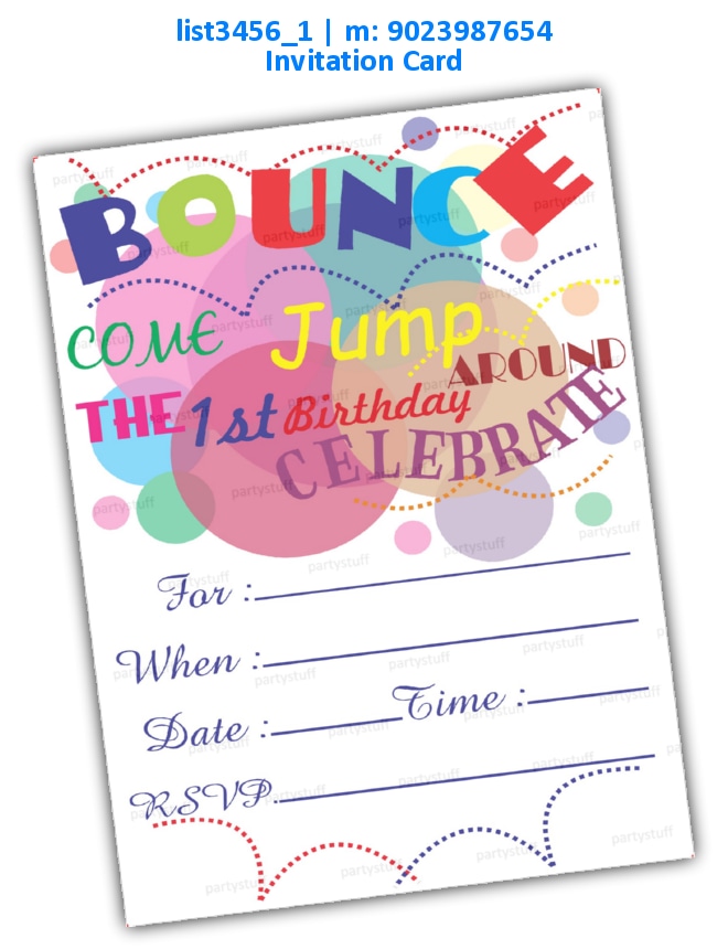 Ball 1st Birthday Invitation Card | Printed list3456_1 Printed Cards